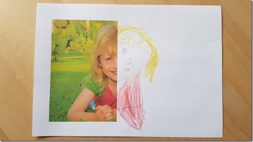 Halbes Profilbild malen mit Kindern